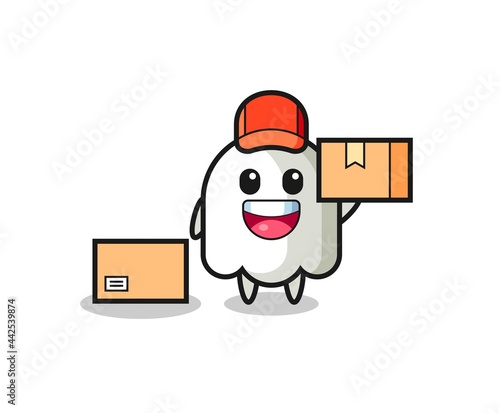 Mascot Illustration of ghost as a courier
