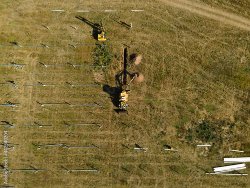works machine in a solar project