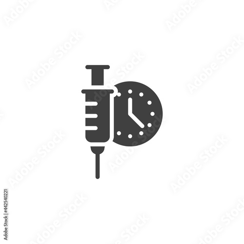 Time to vaccination vector icon