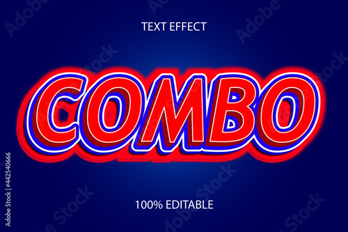 combo color blue red editable text effect