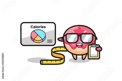 Illustration of doughnut mascot as a dietitian