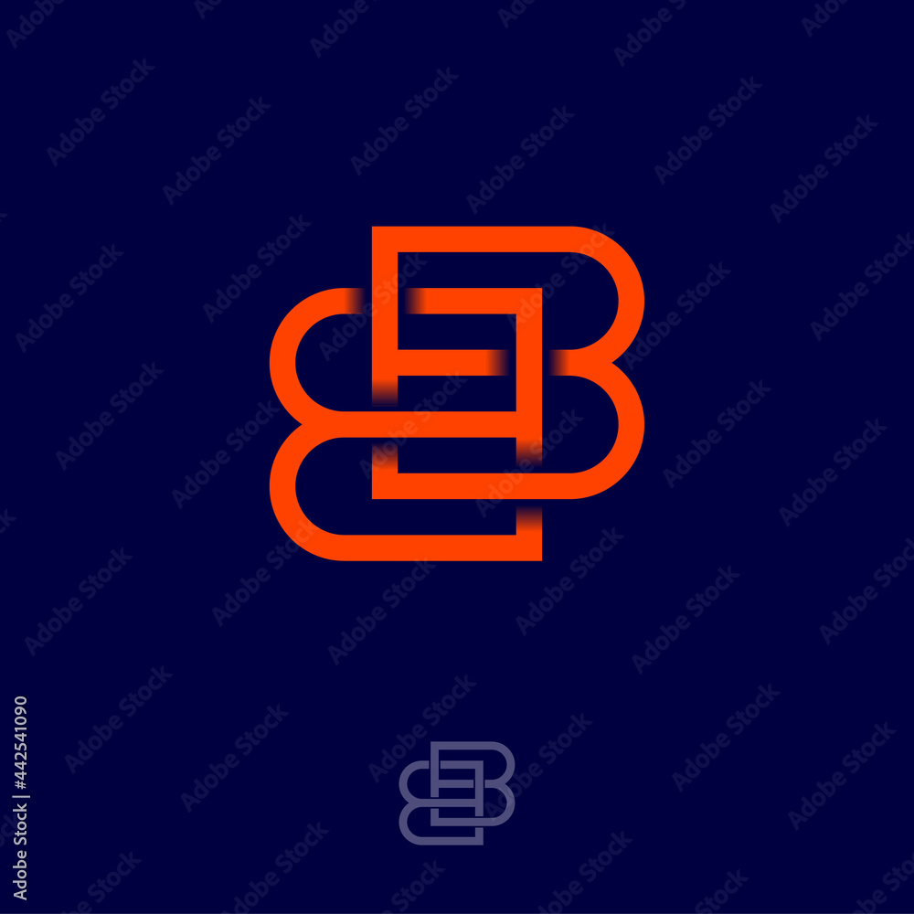 Orange B and B letters. Monogram consist of crossed double letters B. Monogram for business, internet, online shop, construction, label or packaging. Orange B and B letters. Monogram consist of crossed double letters B. Monogram for business, internet, online shop, construction, label or packaging.