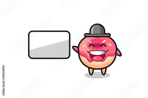 doughnut cartoon illustration doing a presentation