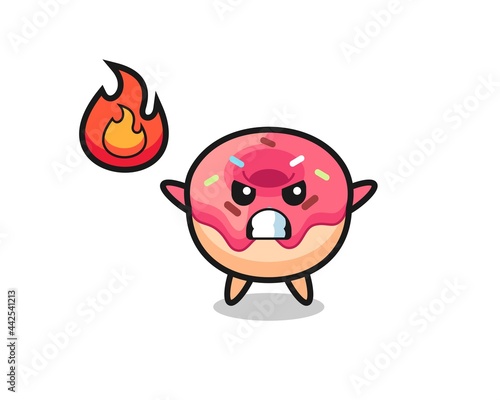 doughnut character cartoon with angry gesture
