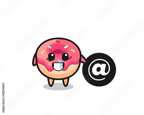 Cartoon Illustration of doughnut standing beside the At symbol