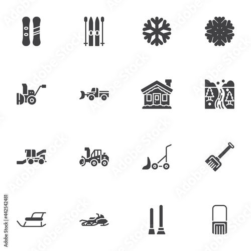 Winter season vector icons set
