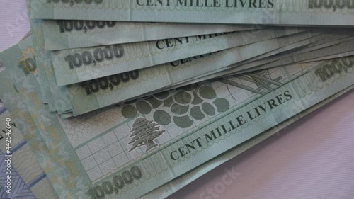 Lebanese Lira currency banknotes - hyperinflation