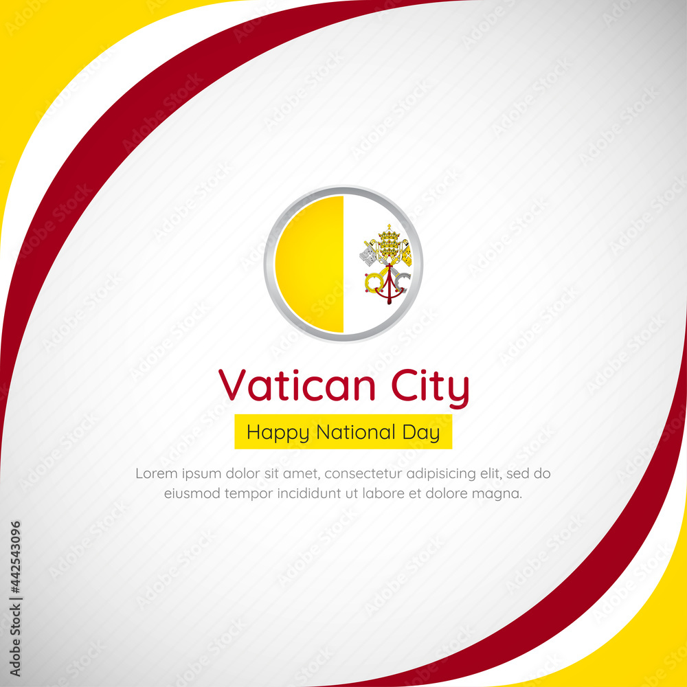 Abstract Vatican City country flag background with creative happy national day of Vatican City vector illustration