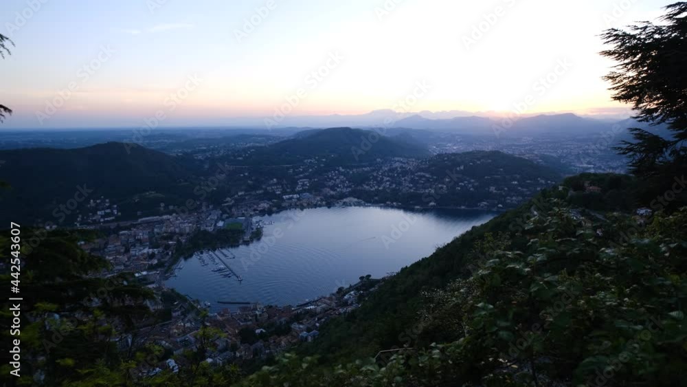 Panoramic view of Como and Lake Como at sunset Panoramic view of Como and Lake Como at sunset