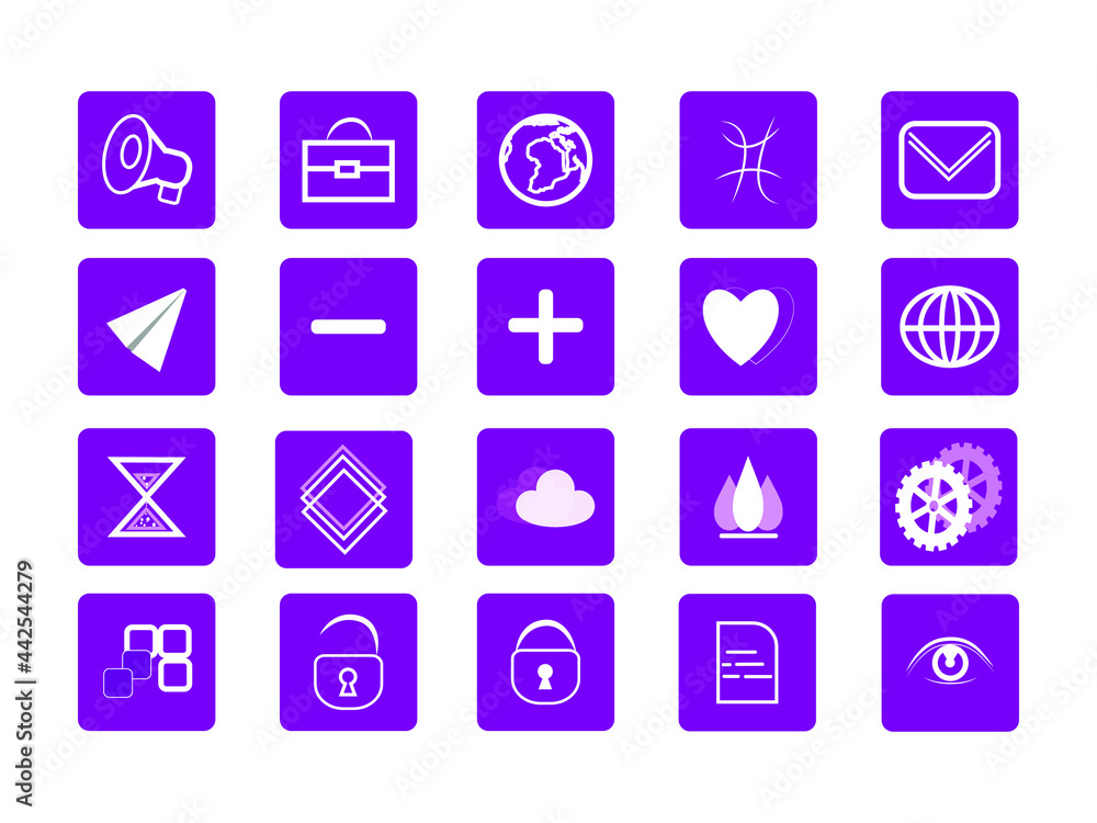 Collection of icons for website and application design. Vector drawing. Collection of icons for website and application design. Vector drawing.