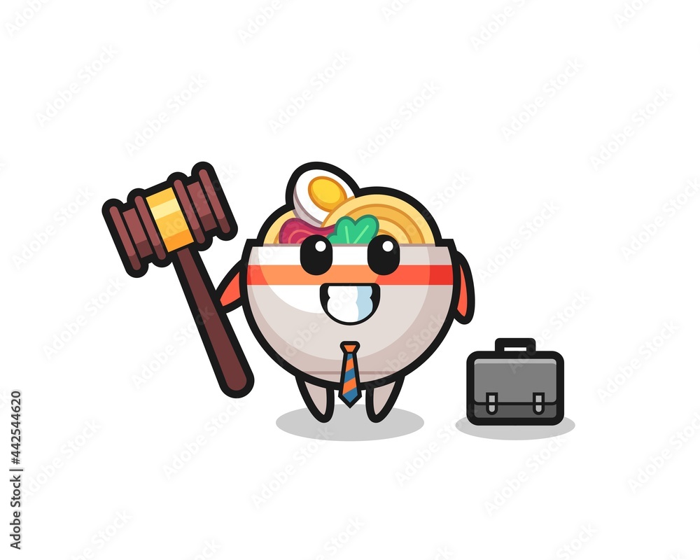 Illustration of noodle bowl mascot as a lawyer Illustration of noodle bowl mascot as a lawyer