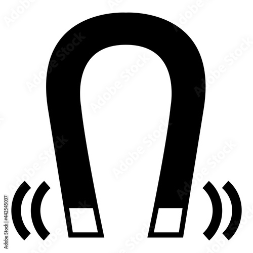 Beware Magnetic Field Symbol Sign Isolate On White Background,Vector Illustration EPS.10