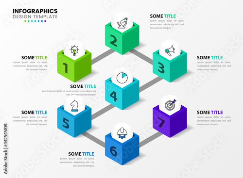 Infographic design template. Creative concept with 7 steps