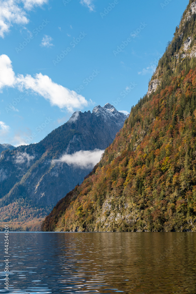 Autumn in the Berchtesgaden Alps at Königssee. Autumn in the Berchtesgaden Alps at Königssee.