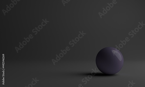 Abstract lavender ball on gray background  3D rendering
