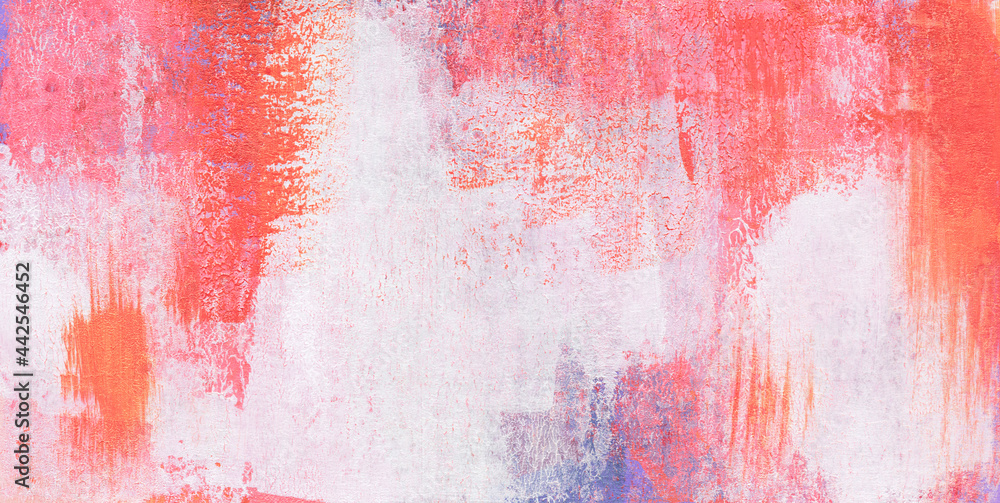 Naklejka premium Abstract art. Versatile artistic backdrop for creative design projects: posters, banners, cards, websites, invitations, magazines, wallpapers. Hand painted texture. Red and white colours.