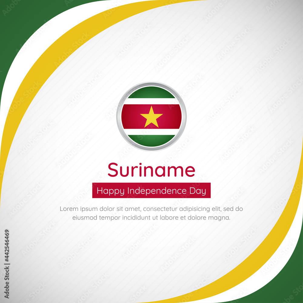 Abstract Suriname country flag background with creative happy independence day of Suriname vector illustration Abstract Suriname country flag background with creative happy independence day of Suriname vector illustration
