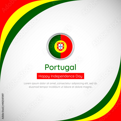 Abstract Portugal country flag background with creative happy independence day of Portugal vector illustration