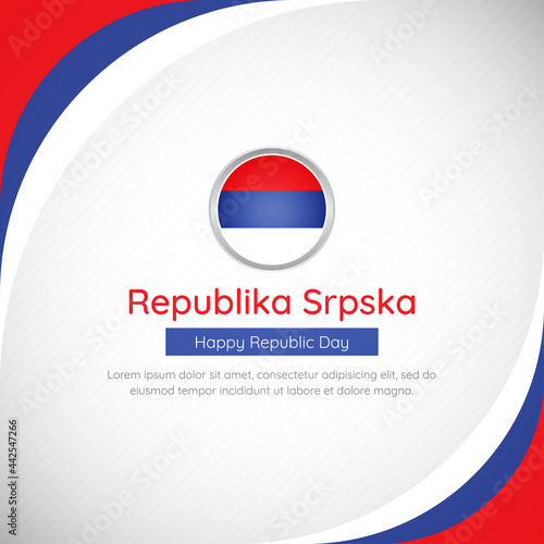 Abstract Republika Srpska country flag background with creative happy republic day of Republika Srpska vector illustration