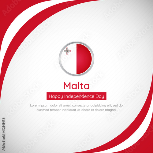 Abstract Malta country flag background with creative happy independence day of Malta vector illustration