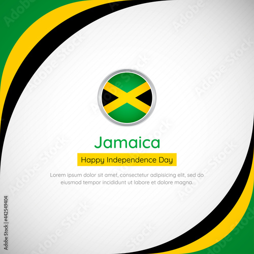 Abstract Jamaica country flag background with creative happy independence day of Jamaica vector illustration