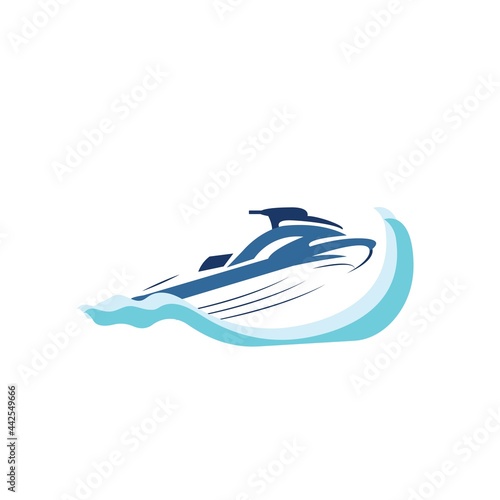 Rent jet ski wale logo summer design icon