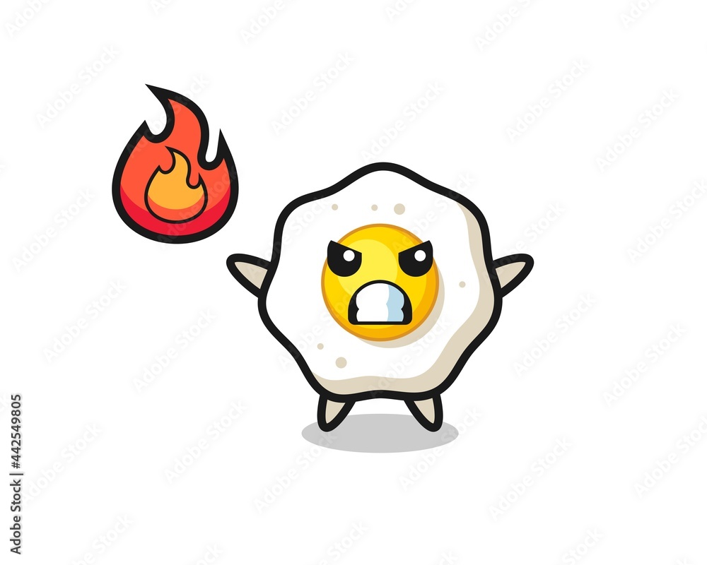 fried egg character cartoon with angry gesture fried egg character cartoon with angry gesture