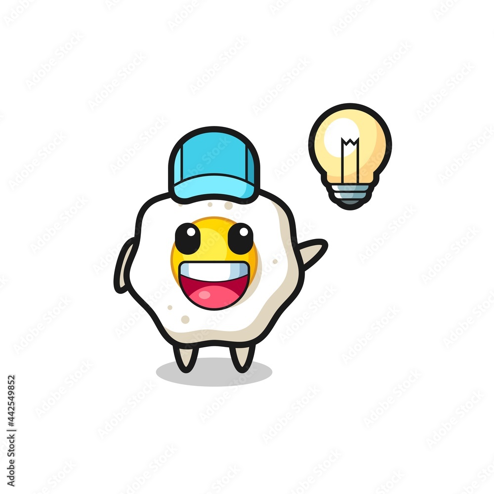 fried egg character cartoon getting the idea