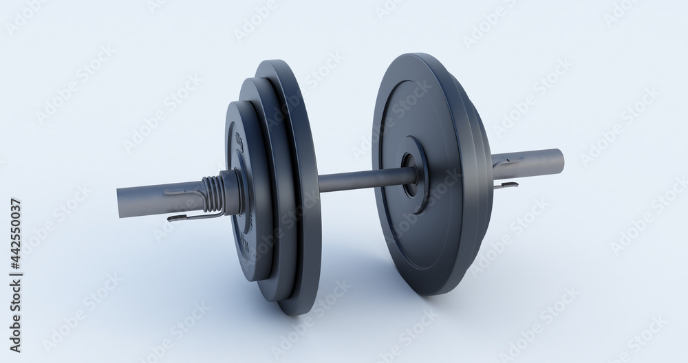 3d render of Stylish Iron Barbell, dumbbell isolated on white background. High resolution 3d render of Stylish Iron Barbell, dumbbell isolated on white background. High resolution
