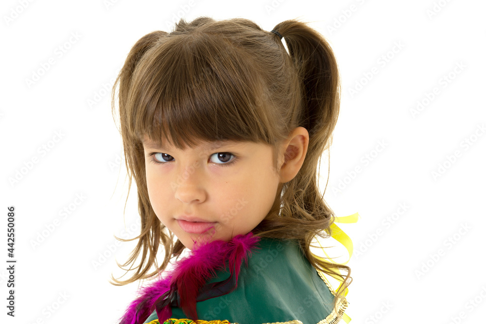 Close up portrait of girl wearing ethnic costume. Close up portrait of girl wearing ethnic costume.