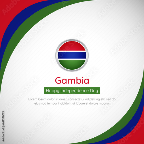Abstract Gambia country flag background with creative happy independence day of Gambia vector illustration