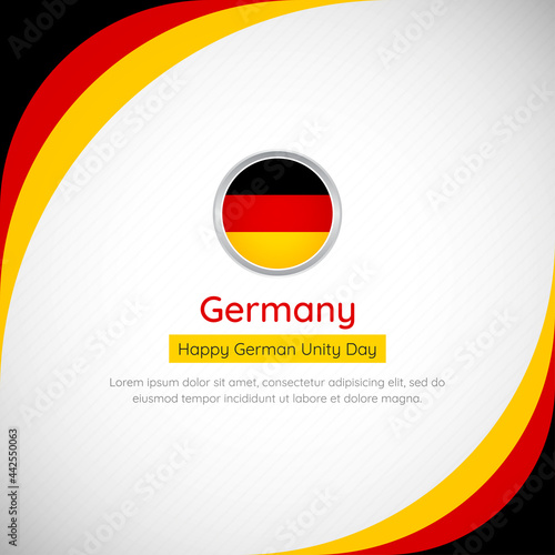 Abstract Germany country flag background with creative happy german unity day of Germany vector illustration