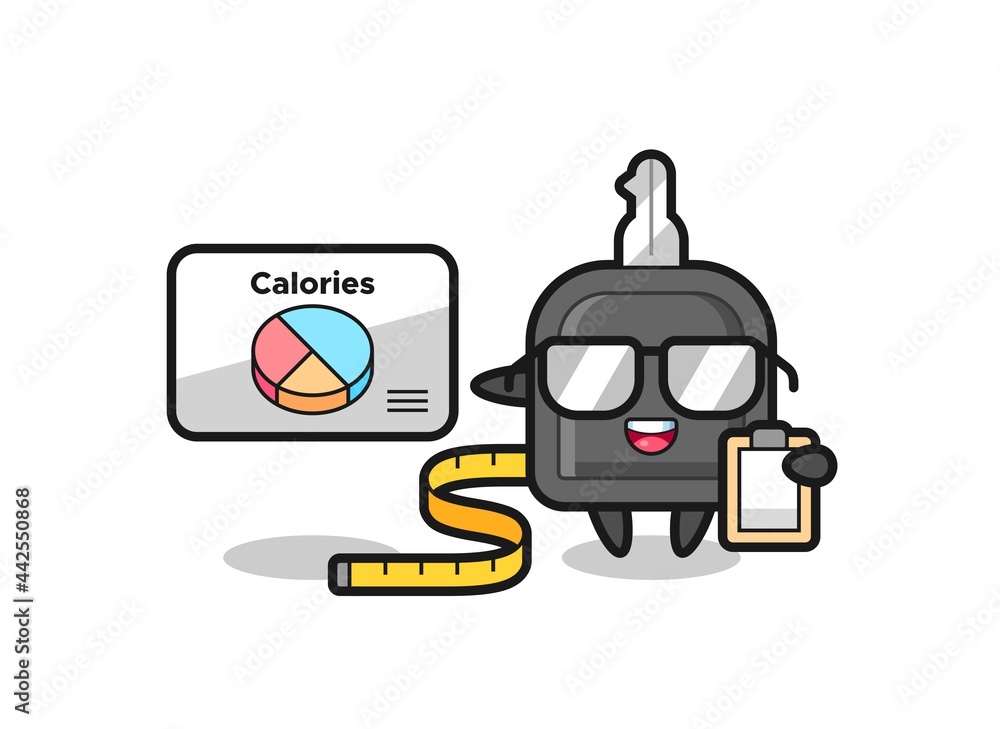 Illustration of car key mascot as a dietitian