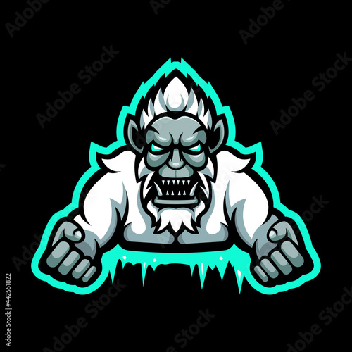 Yeti mascot logo design vector with modern illustration concept style for badge, emblem and t-shirt printing. Suitable for team logo, sport and gaming.