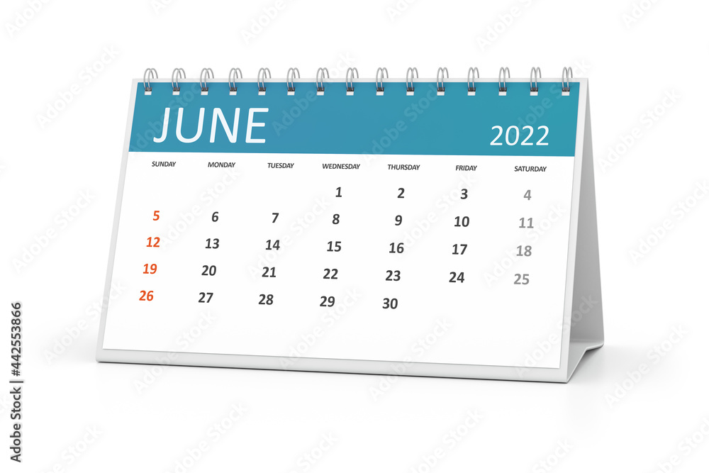 Colorful june calendar 2022