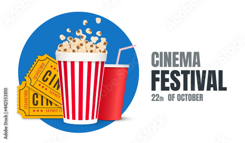 Cinema festival poster or background. Movie poster. Vector illustration