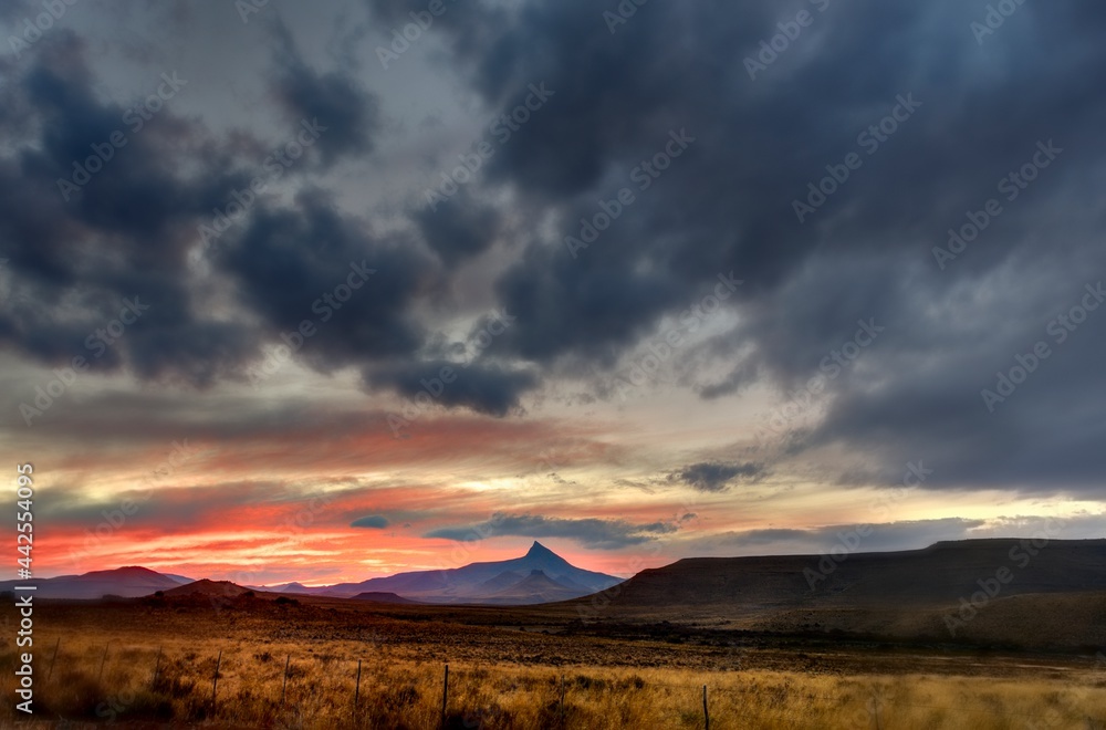 Sunset over Kompasberg mountain, eastern Cape, South Africa