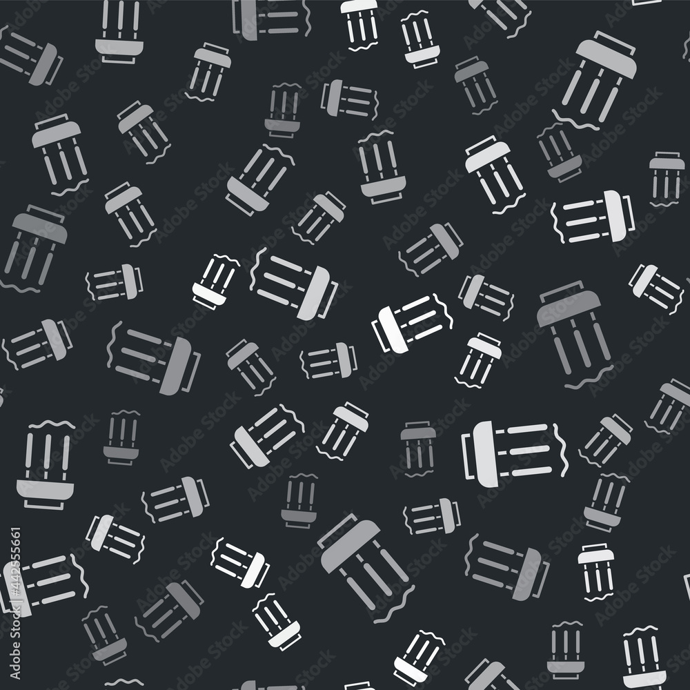 Grey Burning aromatic incense sticks icon isolated seamless pattern on black background. Vector Grey Burning aromatic incense sticks icon isolated seamless pattern on black background. Vector