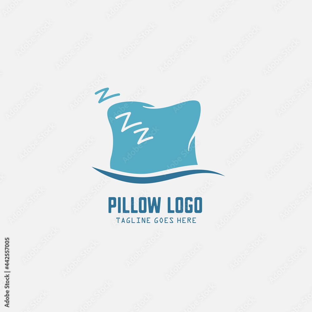Pillow logo design template. bed and lodging vector illustration. Stock