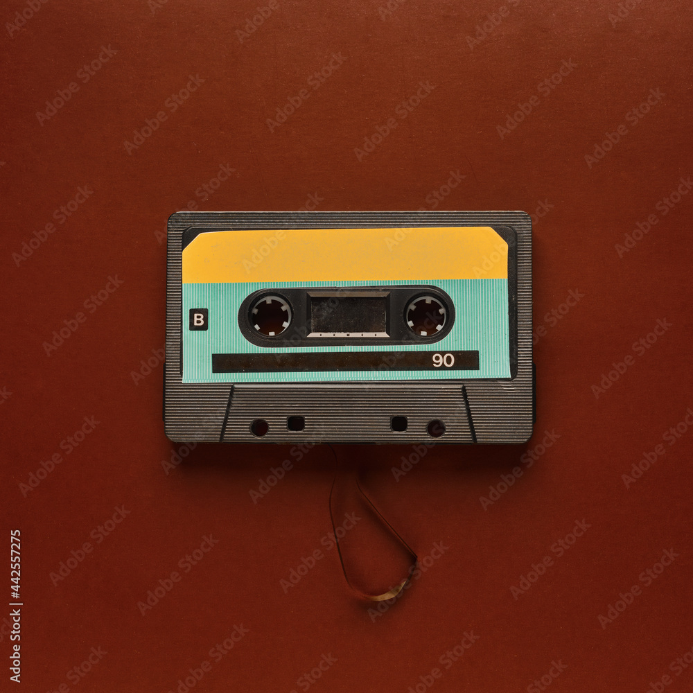 Fototapeta premium Vintage audio cassette top view