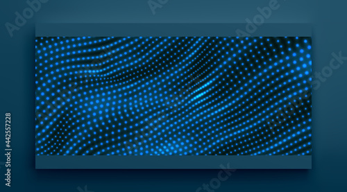 Abstract science or technology background. Graphic design. Network illustration with particle. 3D grid surface.