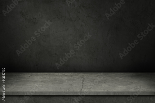 Empty concrete top table used as background for display or montage products