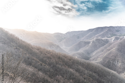 Vallata di montagna dell'appennino tosco romagnolo delle Foreste Casentinesi photo