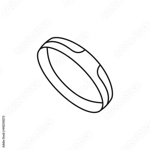 Золотое кольцо силуэт.  Gold ring contour. vector drawing.