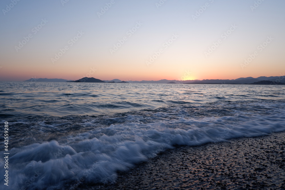 sunset view at beach of famous Fethiye