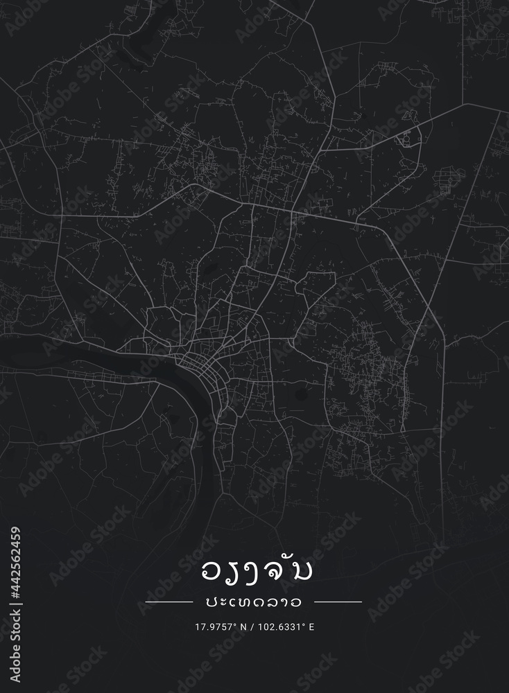 Map of Vientiane, Laos Map of Vientiane, Laos