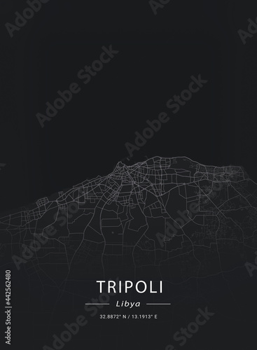 Map of Tripoli, Libya photo