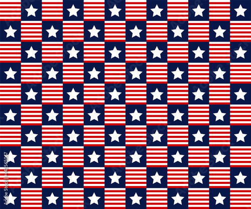 Abstract. Star flag colors USA blue, red, white colors seamless pattern background. Design for Independence Day, 4th of July. vector.