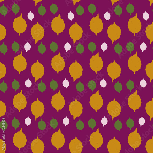 Autumn leaves pattern. Seamless vector texture. Woven technic imitation. Print for textile, wrapping, cosmetics, wallpaper.