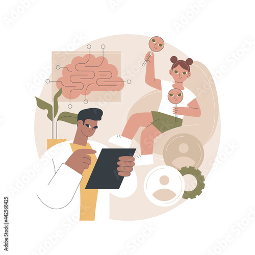 Social-emotional development abstract concept vector illustration. Preschool training, social skill development in early childhood, emotional management, kids training activity abstract metaphor.